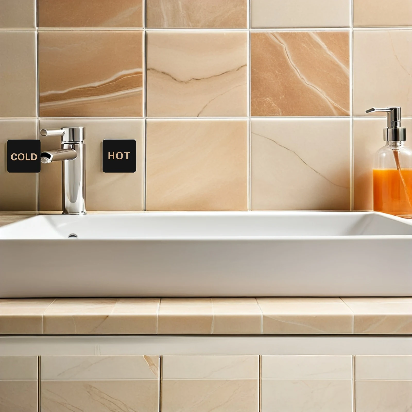 

Hot Cold Faucet Sign Acrylic Water Temperature Labels Self Adhesive Bathroom Sink Stickers For Hotel Office Restaurant