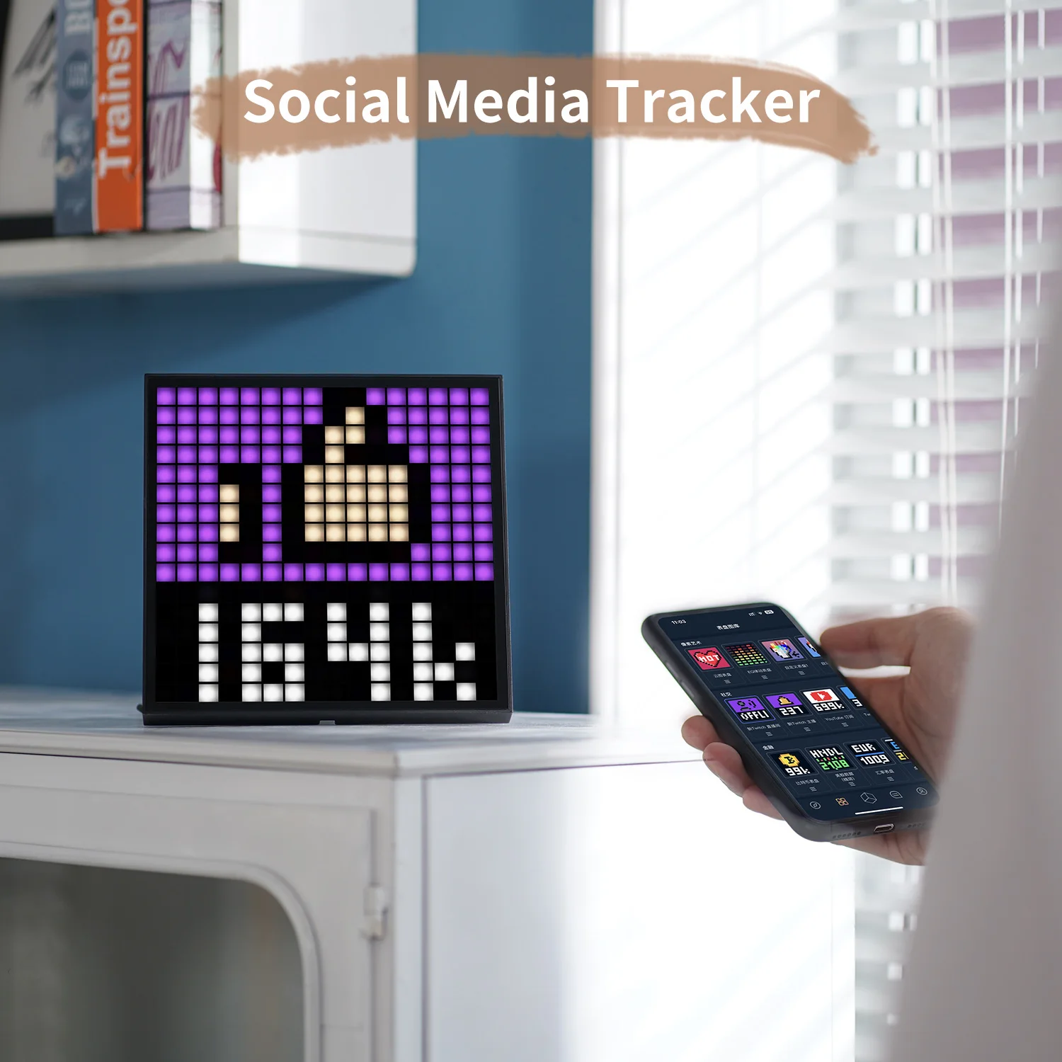 Imagem -05 - Divoom-pixel Art Digital Frame Display Led Relógio Wi-fi Social Media Tracker Home Lightning Decoração Gift Idea Pixoo16