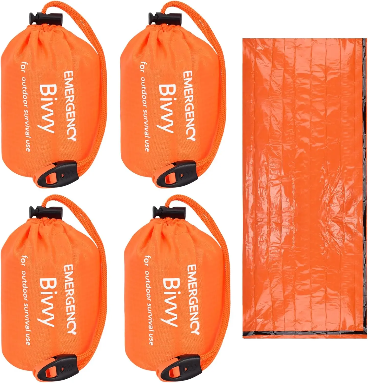 

4-piece emergency sleeping bag with whistle, survival sleeping bag, hot emergency Bivy Sack sleeping bag