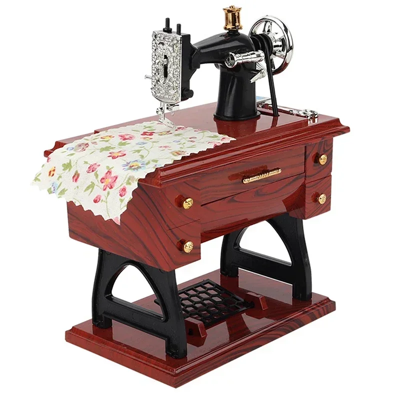 

New Vintage Sewing Machine Design Music Box,1 Count Retro Sewing Machine Music Box, Home Decor Ornament, Funny Gift for Birthday