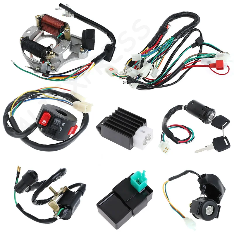 New 50/70/90/110CC CDI Wire Harness Assembly Wiring Set ATV Electric Quad Coolster