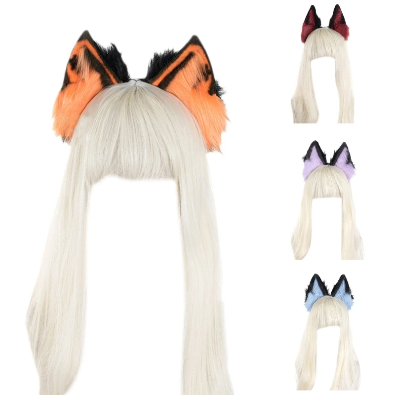 Anime Cosplay Props Wolf Hair Hoop Furry Kitten Hair Styling for Halloween Headband Furry Animal Carnivals