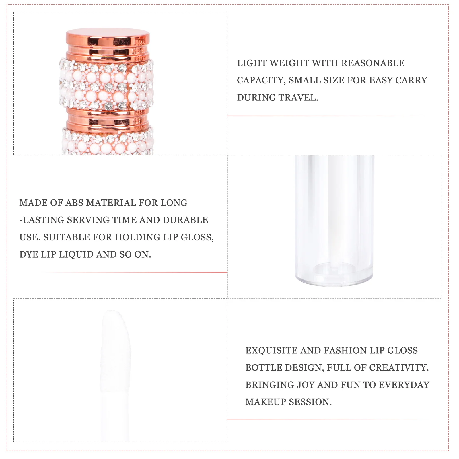 

20pcs Lip Gloss Tubes 5Ml Portable Refillable Abs Empty Bottles For Travel Makeup Diy Lip Color Container Skincare Tools