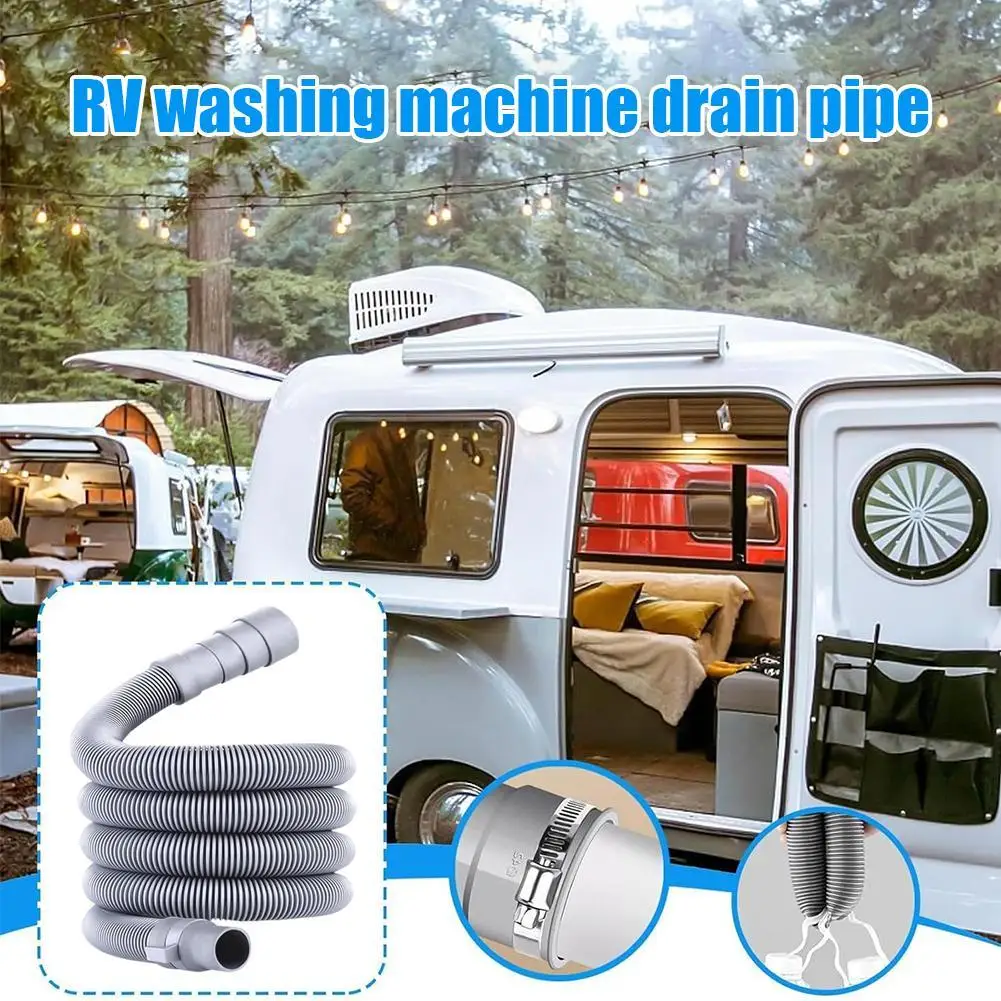 

26.25Ft RV Drain Hose Extension Kit with Clamp Universal Sewer Hose for Camper Trailer Motorhome Fits Up to 1-1/2 Inch Outlets