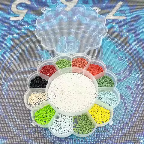 1pc Diamond Painting Accessory Nail Sunflower Shape Parts Jewelry Box Case Clear Plastic Storage Box Medicine Cross Stitch Embro