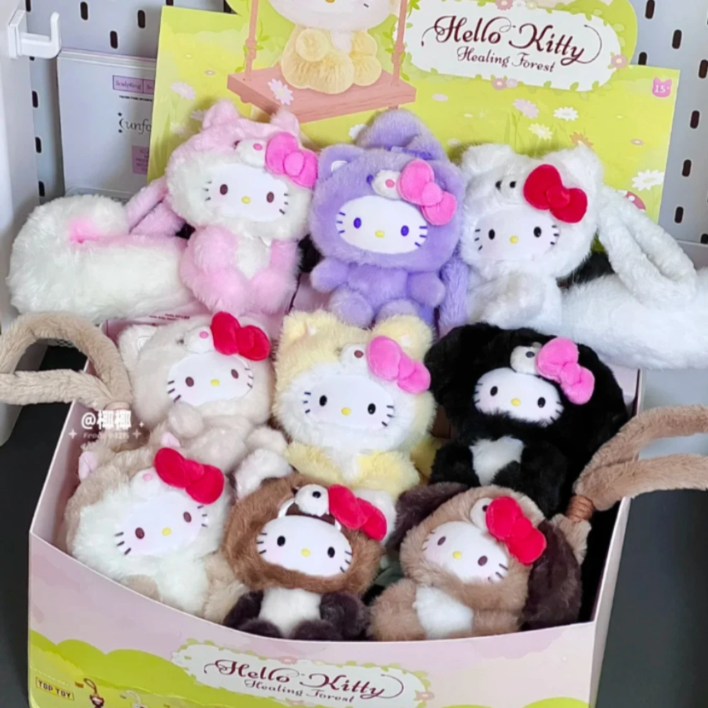 Sanrio Characters Kitty Healing Forest Blind Box Pendant Surprise Bag Keychain Collection Model Desktop Action Figure Ornament view 4