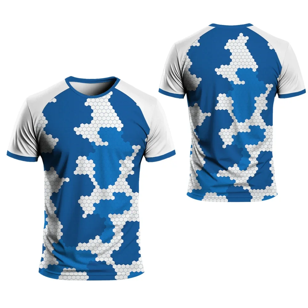 

2025 Men's Sports T-shirt Personalized New Design Sportswear Quick Drying Round Neck Football T-shirt Men Outdoor Sports Tops