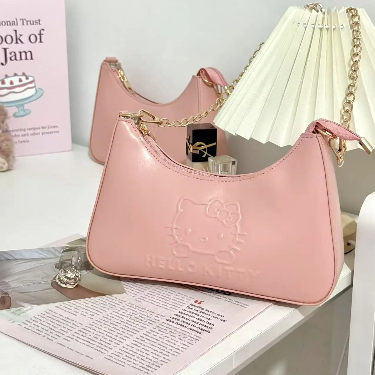 

Hello Kitty New Armpit Bag Pink Summer Versatile Crossbody Bag for Women Anime Fashion Girls Shoulder Bag Handbag Organizer Gift