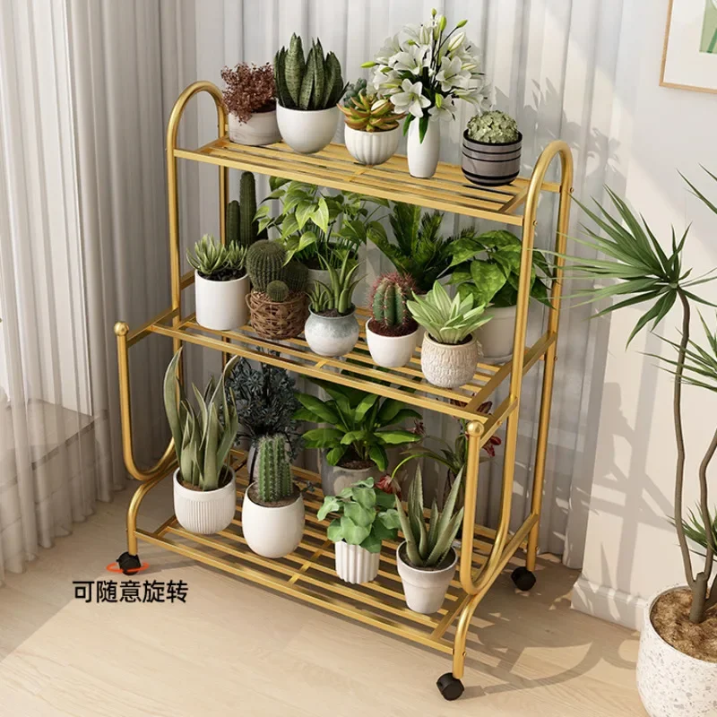 Iron Plant Stand Steered Balcony Multilayer Living Room Floor Type Shelf for Flowers Outdoor Succulent Flower Pot Storage