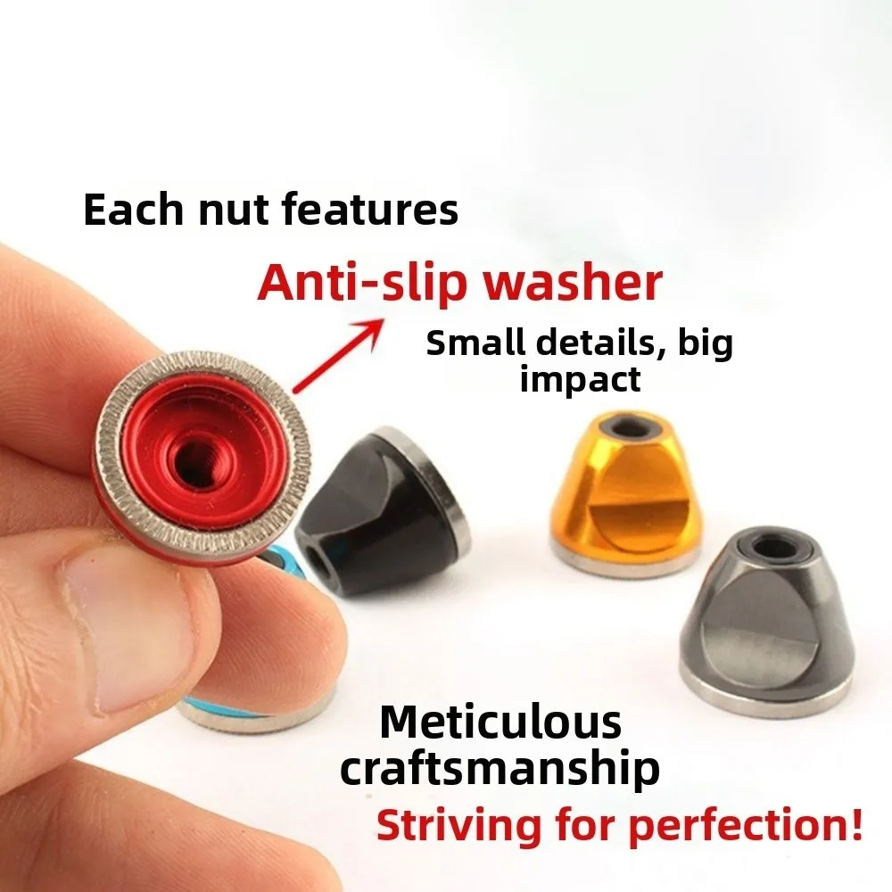 Aluminum Alloy Bicycle Wheel Quick Release Axle Track Nuts Anti-Slip Quick Release Bicycle Hub Shaft Hub Protection Cap
