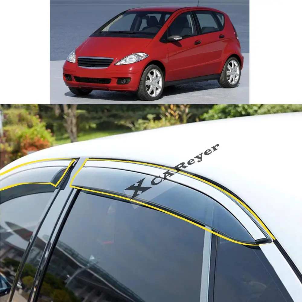 

Для Mercedes Benz A Class Hatchback W169 2004 2005 2006-2012 автомобильная наклейка пластиковое оконное стекло ветрозащитный козырек от дождя/солнца вентиляционное отверстие