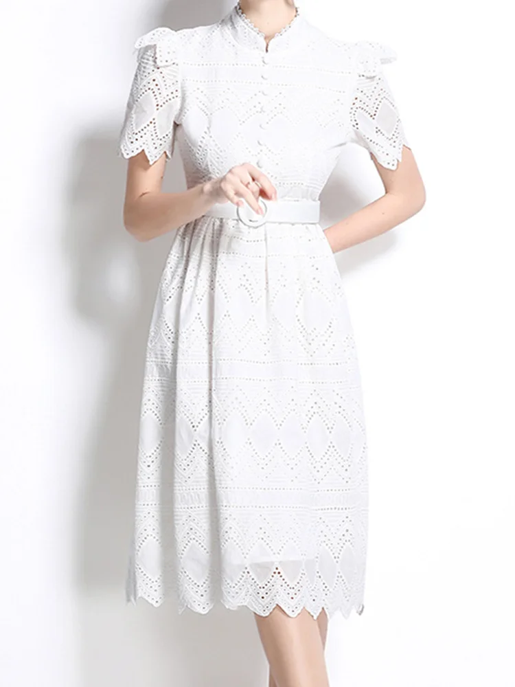 SMTHAM Sommer Elegante Lange Hülse Spitze Chiffon Maxi Party Kleid frauen Gürtel Plissee Abend Prom Vestidos Aushöhlen Robe