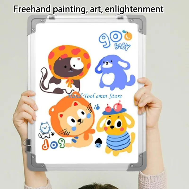h37f-branco-magnetico-reversivel-superficies-apagaveis-​​moldura-aluminio-placa-dupla-face-montada-na-parede-30x40cm