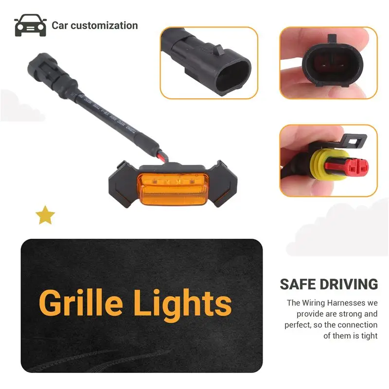AMEXIAOXU For Toyota Tacoma TRD 2016 -2020 Front Grille Lighting LED Grille Lights Kit 4 PCS