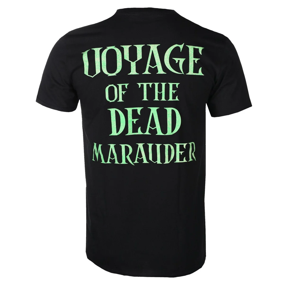 Green Letter Undead Pirate Captain Double Sided Print T Shirt, Alestorm Band Graphic Tee, Unisex Heavy Rock Style Top