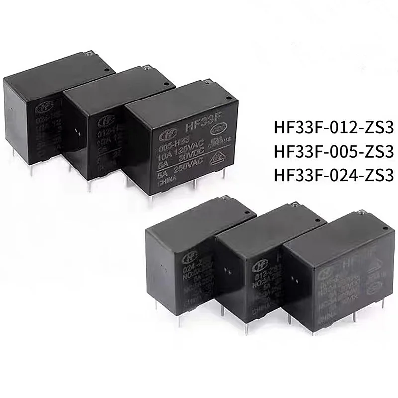 Relé HF33F JZC-33F-005 012 024-HS3 ZS3 4PIN 5PIN 5A 5V 12V 24V, 10 unidades/lote