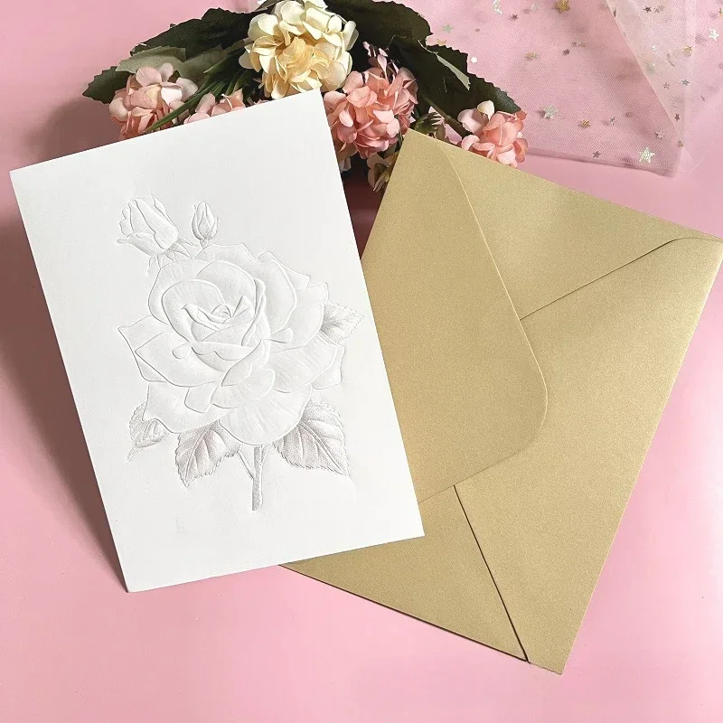 Gratitude Gift Creative Embossed Flower Greeting Card Universal Gratitude Blessing Oath Card Simplified Card Thank You Cards