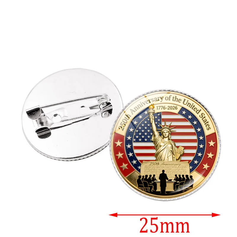 Usa 250th Anniversary Enamel Pin 1776-2026 American Independence Badge Liberty Eagle Brooch For Backpack Clothing Accessories