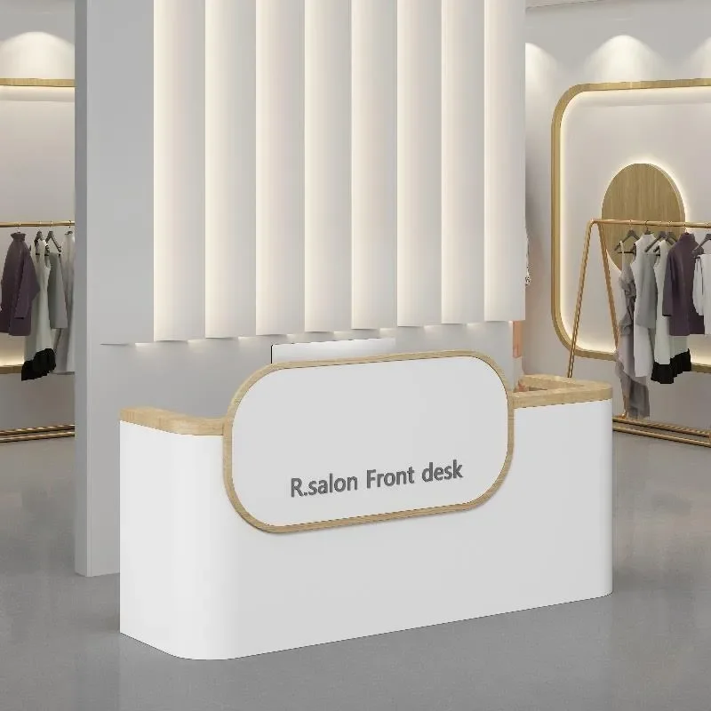 Modern Chinese Style Front Desk Counter Table for Beauty Salon Bar Training Institution Boutique Clothing Store Checkout