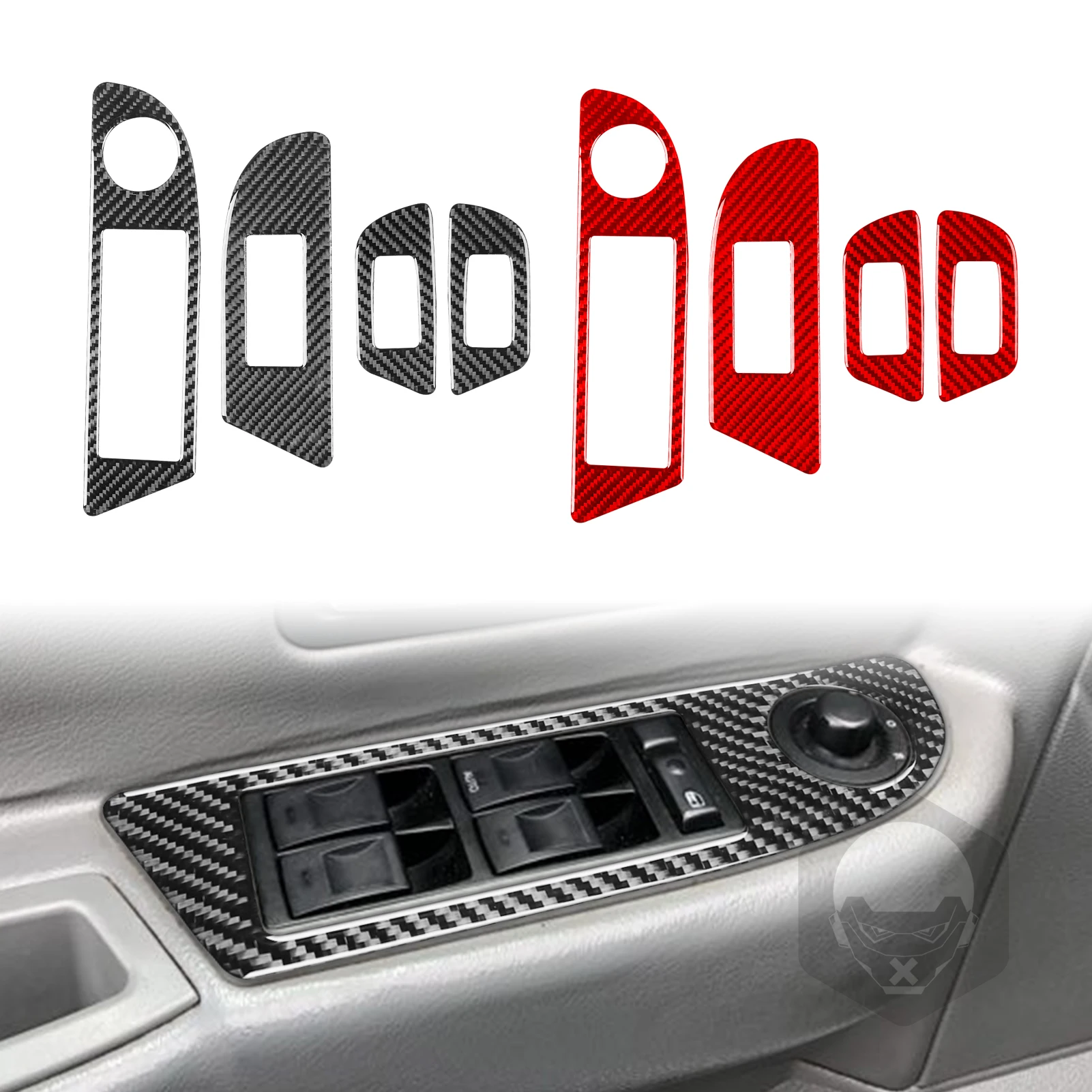 

For Dodge Durango 2004 2005 2006 2007 Accessories Carbon Fiber Car Interior Window Control Lifting Panel Trim Sticker