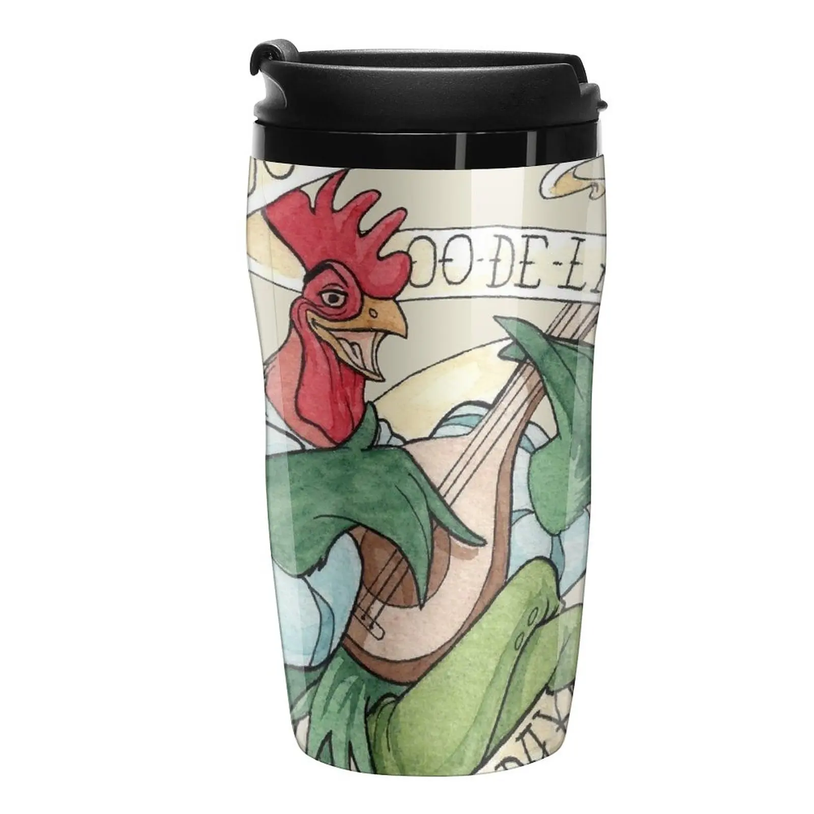 

New Alan-A-Dale Rooster : OO-De-Lally Golly What A Day Tattoo Watercolor Painting Robin Hood Travel Coffee Mug