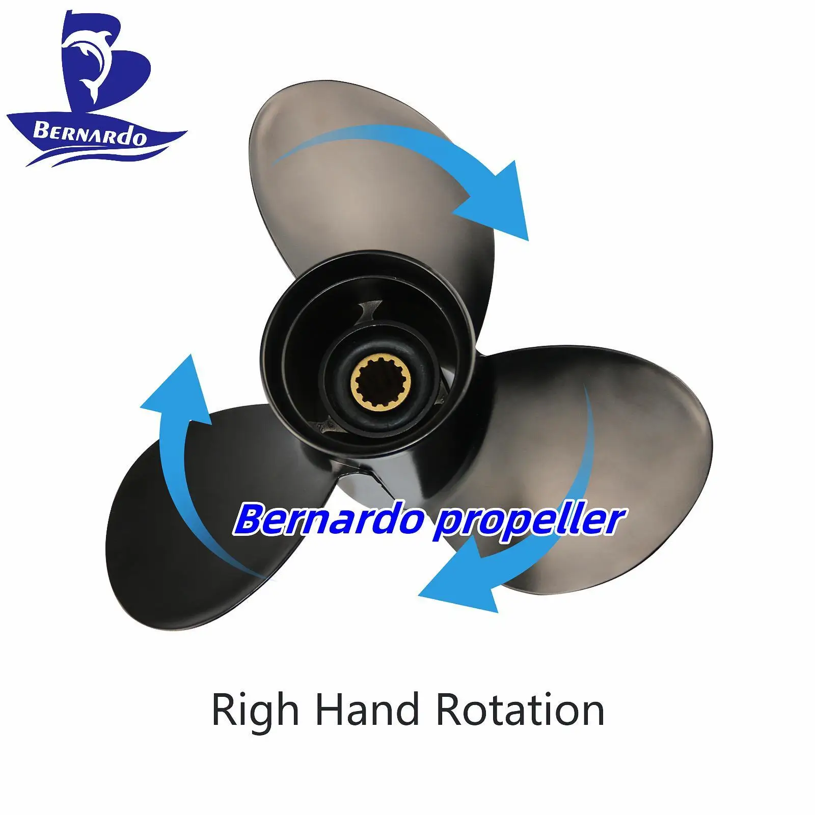 Bernardo Boot Propeller Fit Suzuki 11 3/8X14 Buitenboordmotoren 35 40 50 55 60 65HP Motor Aluminium Schroef 3 Bladen 13 Tand Spline