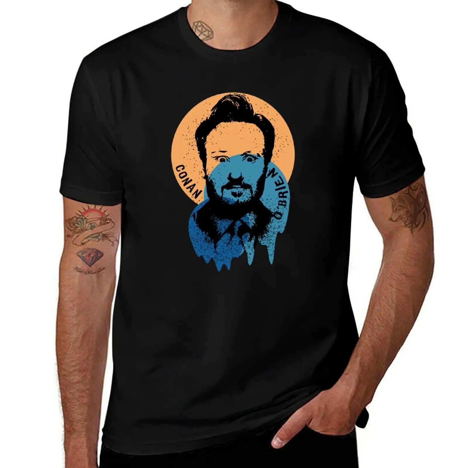 Conan O'Brien Portrait Melted Sprinkle T-Shirt Big and Tall Short Sleeve Tee T-Shirt