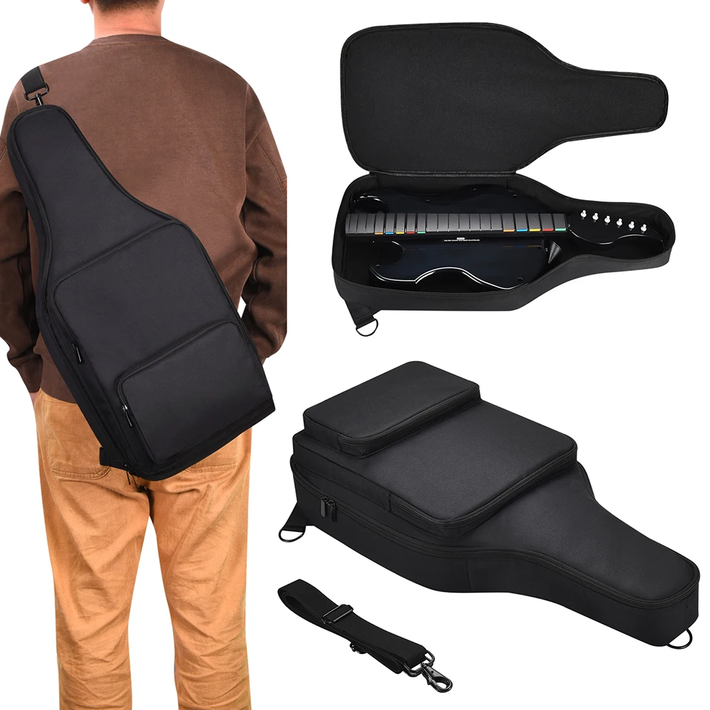 

Portable Carrying Case Shockproof Shoulder Bag Backpack Anti-Scratch with Accessory Pockets for PDP Riffmaster Guitar Controller