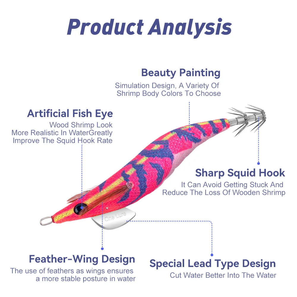 Kingdom EGI Jigs 2.5# 3.0# 3.5# Artificial Fishing Lure High Quality Squid Hook Jiggging Hard Shrimp Baits For Cuttlefish EGI
