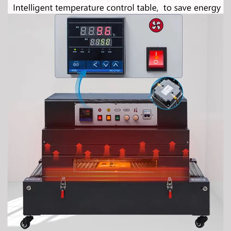 Food Grade Tabletop Automatic Heat Shrink Tunnel Packing Machine With Chain Conveyor For Foil Pouch