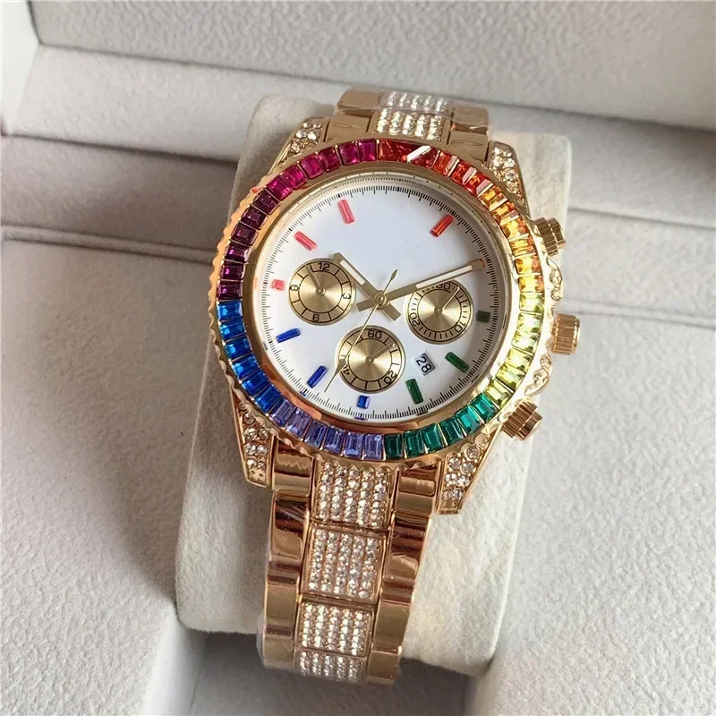 Fashion Colored Diamond High-quality Men's Quartz Watch ONOLA Silicone Tape Waterproof Watch Clock Man