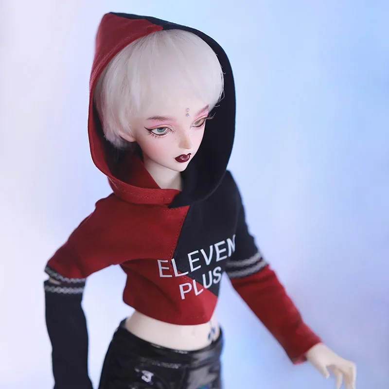 Minifee Yaxi BJD Doll 1/4 Fashion Devil Cruella De Vil Kuila Half Black Casual Hooded Sweater Fullet Option Maya Faiyland