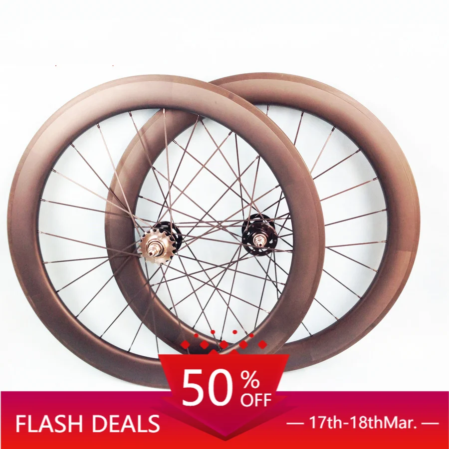 STLF Deep Fixed Gear Tubular/clincher Wheels 700C Carbon Track/road Wheelset 25MM Width 60MM Road Bicycles Disc Brake