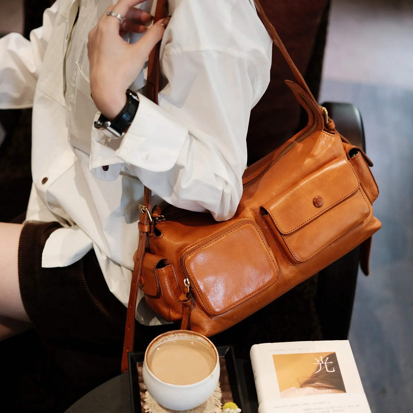 outdoor commuting vintage luxury handmade genuine leather women's shoulder bag casual designer real cow leather crossbody bag