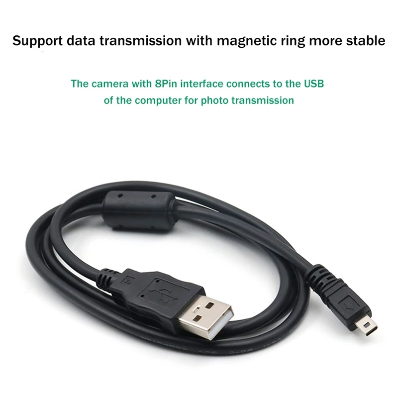 Kabel pengisian daya lima inti cocok untuk kamera Digital ponsel USB Universal ke Port Kecil 8P