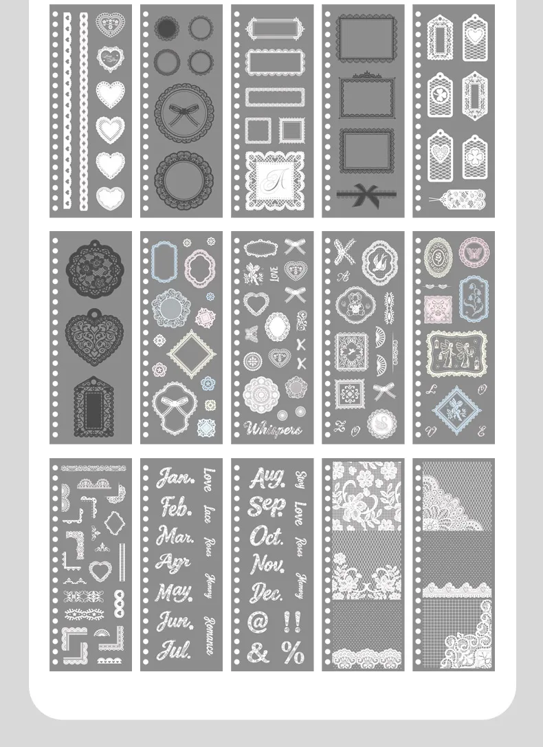 Journal GO 30-seitiges Spitzen-Polkadot-PET-Aufkleberbuch Ästhetisches Scrapbook DIY Niedliche Aufkleber für Karten, Tagebücher, Bastelarbeiten und Dekoration – Detail 12