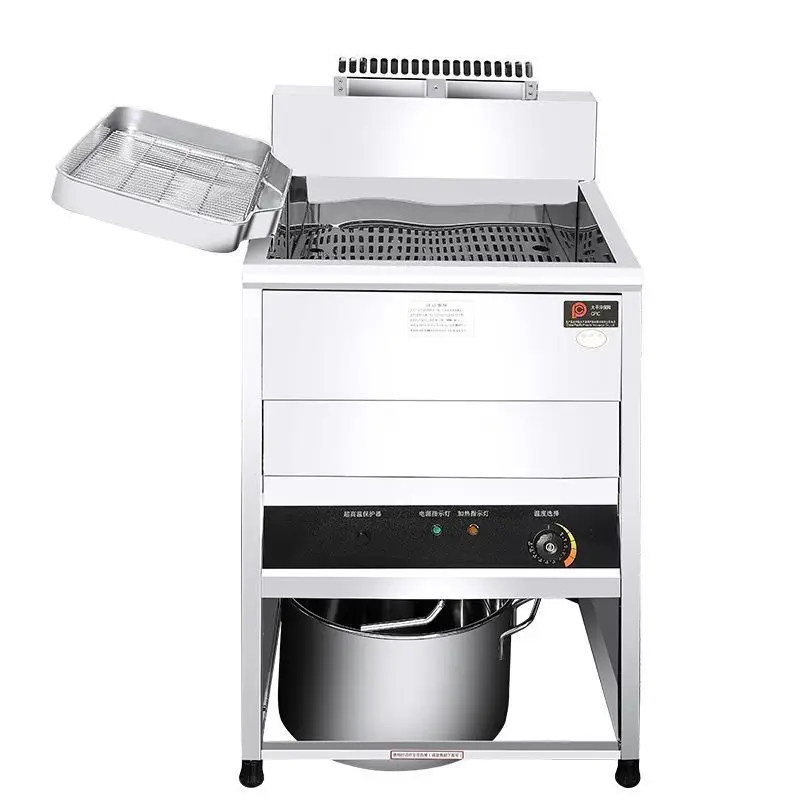 

Vertical, deep fryer, powder wrapping, electric fryer, fully automatic