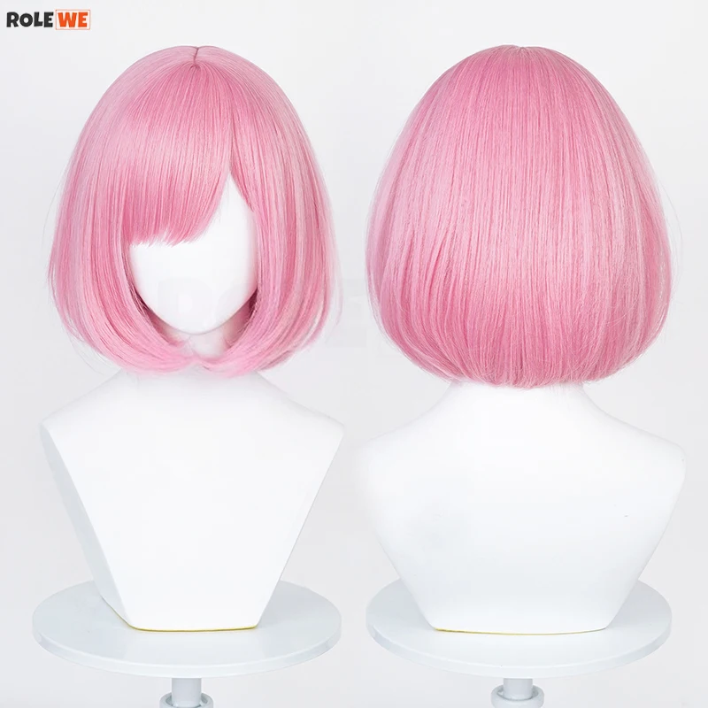 

Anime Ootori Emu Cosplay Wig Dark Pink Short Heat Resistant Synthetic Hair Halloween Role Play Wigs + Wig Cap