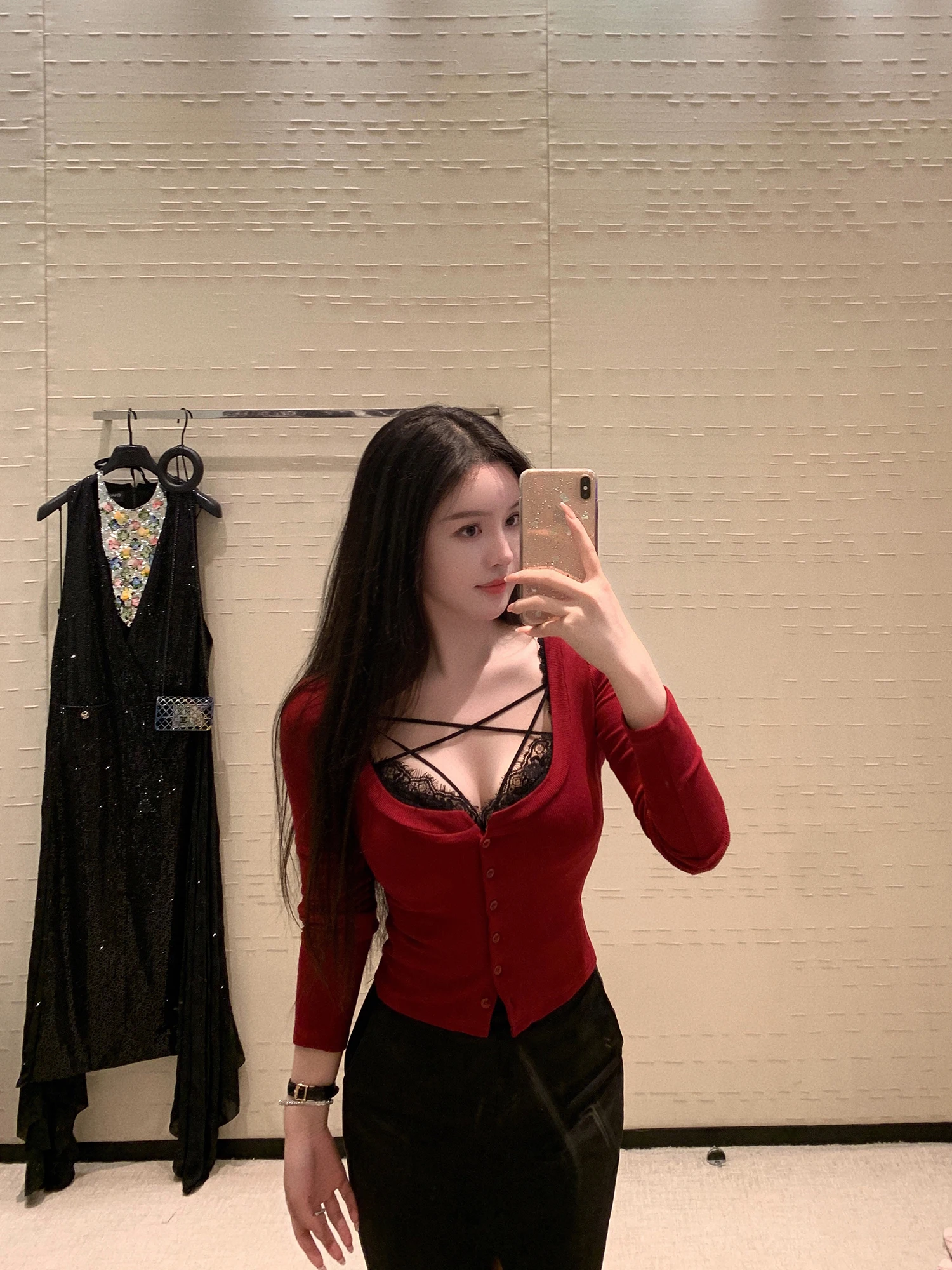 

Вязаная кружевная внутренняя одежда в форме лебедя U-Ne, открытый кардиган с поясом, дизайн зимнего модного комплекта для женщин 25-35 лет