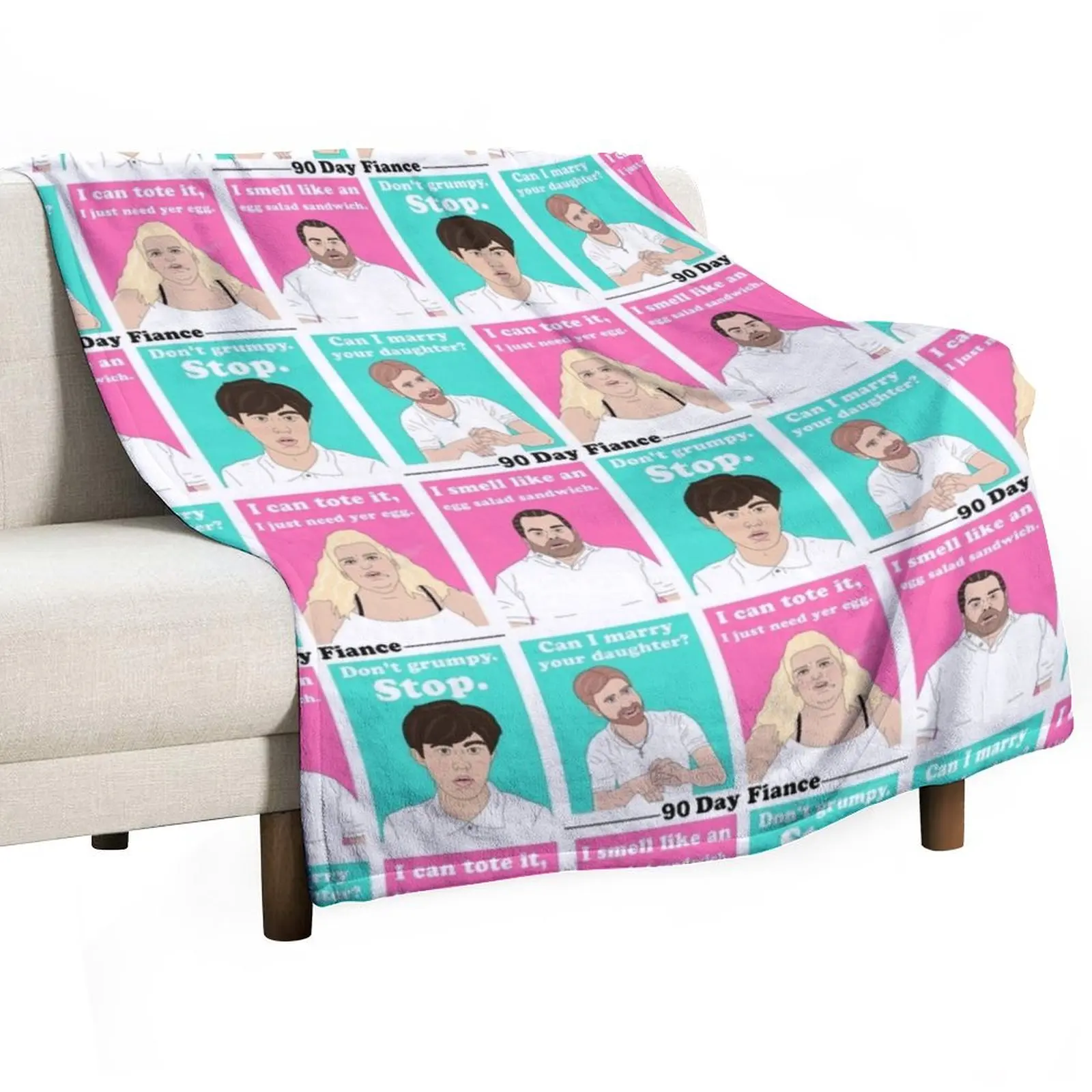 90 Day Fiance Quotes (Paul, Angela, Big Ed & Jihoon) Throw Blanket Soft Plush Plaid Large Decorative Beds blankets ands Blankets