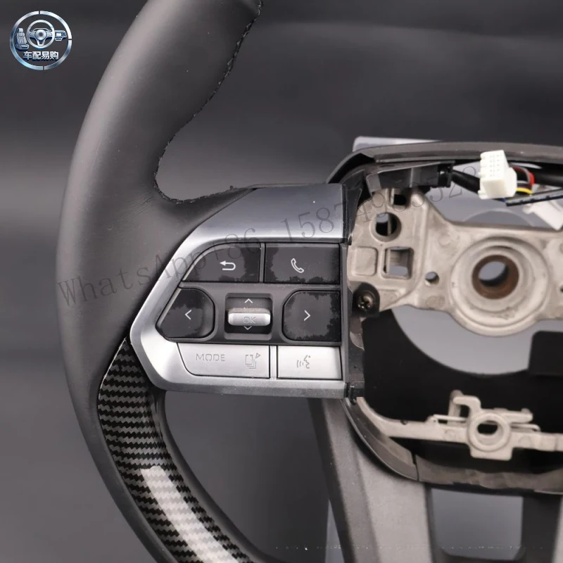 Suitable for all Toyota models, universal modified steering wheel, carbon fiber pattern genuine leather multifunctional steering