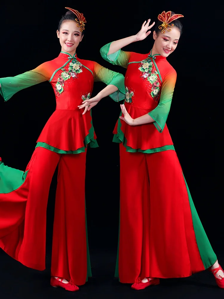 

Square Dance Ensemble Qingzhou Yangge Dance Costume Northeast Mid-Aged And Elderly Joyful Yangge Dance Performance New M...