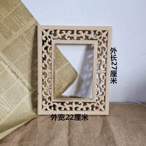 2Pcs Decorative Furniture Parts Carved Wood Photo Frames Modern Mirror Frame