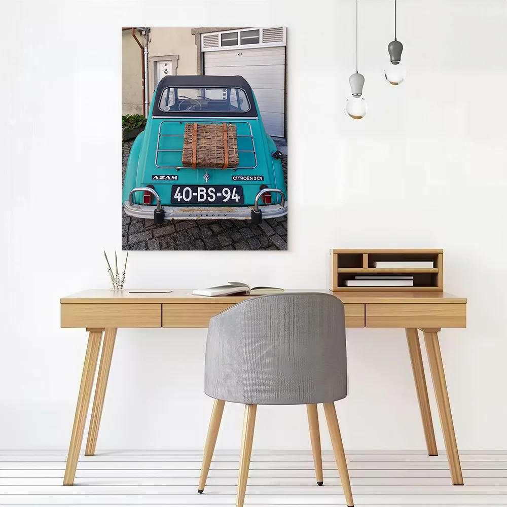 Mint Sports Car 2 CV 01 Canvas Poster Customizable Printed Canvas Painting Wall Art for Fans Decorative Picture Room Ornaments