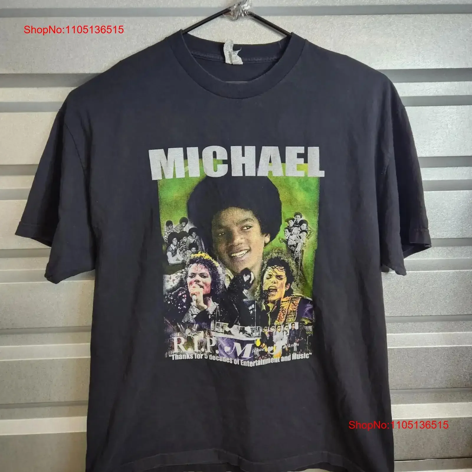 VTG Michael Jackson The Beloved King Of Pop RIP Black T Shirt Mens Size 2XL vintage Washed Slightly Comfortable Versatile homme