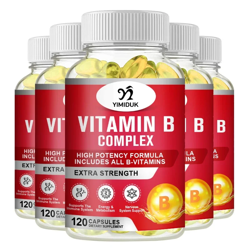 

Yimiduk Vitamin B-Complex Supplements ( B12 B1 B2 B3 B5 B6 B9 Folic Acid & Biotin ) for Relieve Stress Improve Immunity System