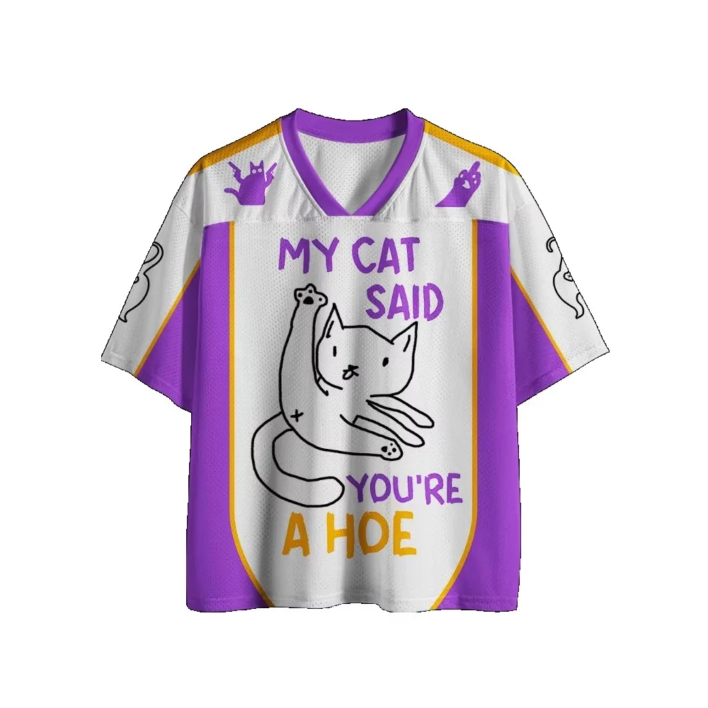 Mocking The Cartoon Cat Pattern 3D Printed Sports Quick-dry Breath Men V-neckT-Shirt Outdoor Street Casual Parent-Child Clothing