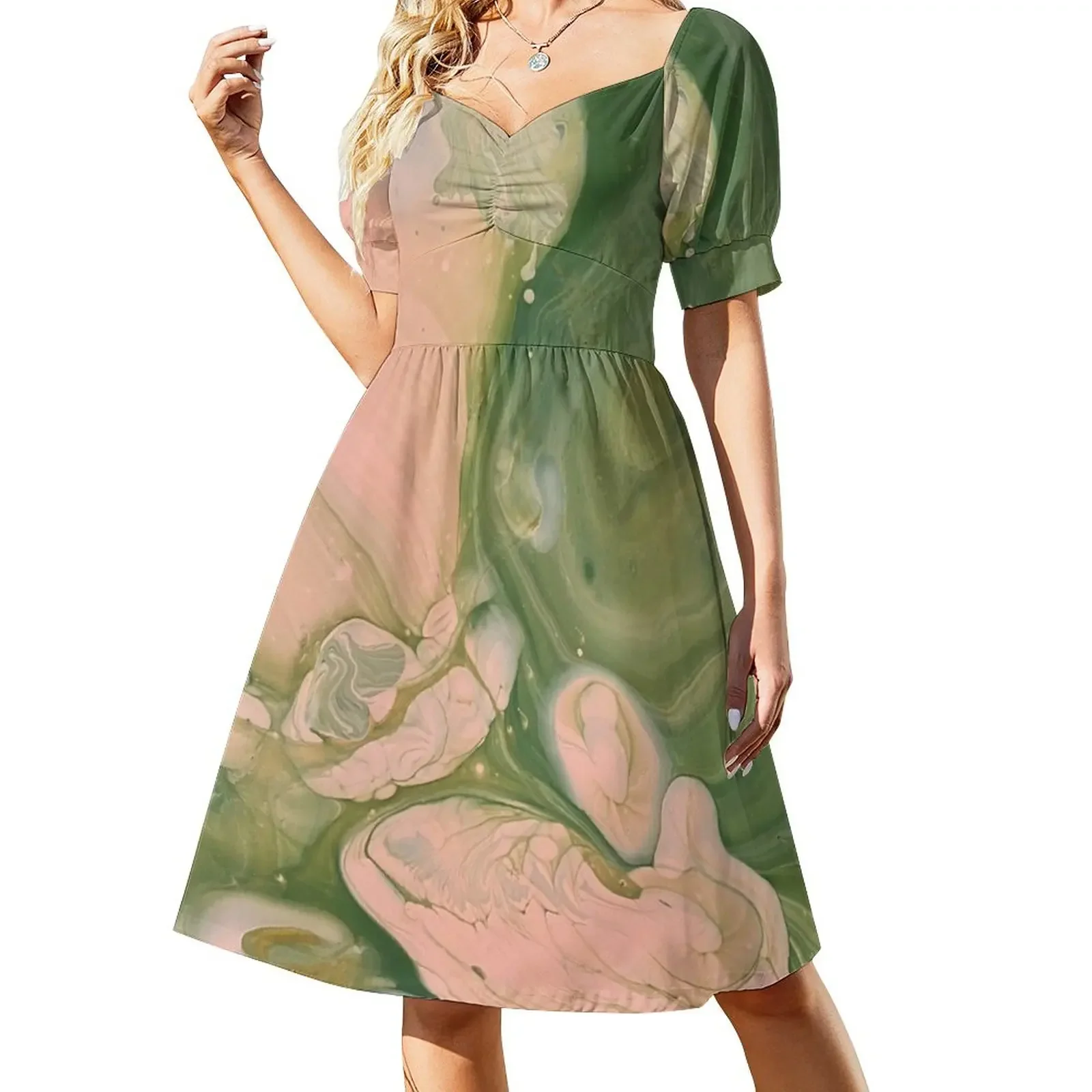 Venus Flytrap Short-Sleeved Dress evening dresses luxury 2025 women's luxury party dress