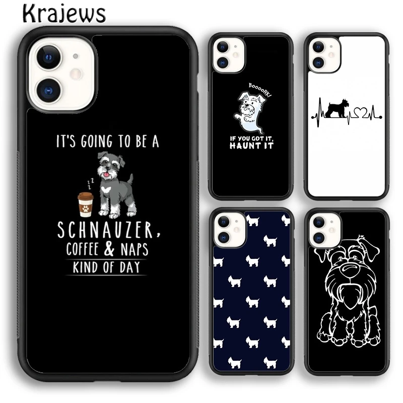 Krajews Schnauzer Dog Phone Case Cover For iPhone 16 15 14 plus XS XR 11 12 mini 13 pro max coque Shell Fundas