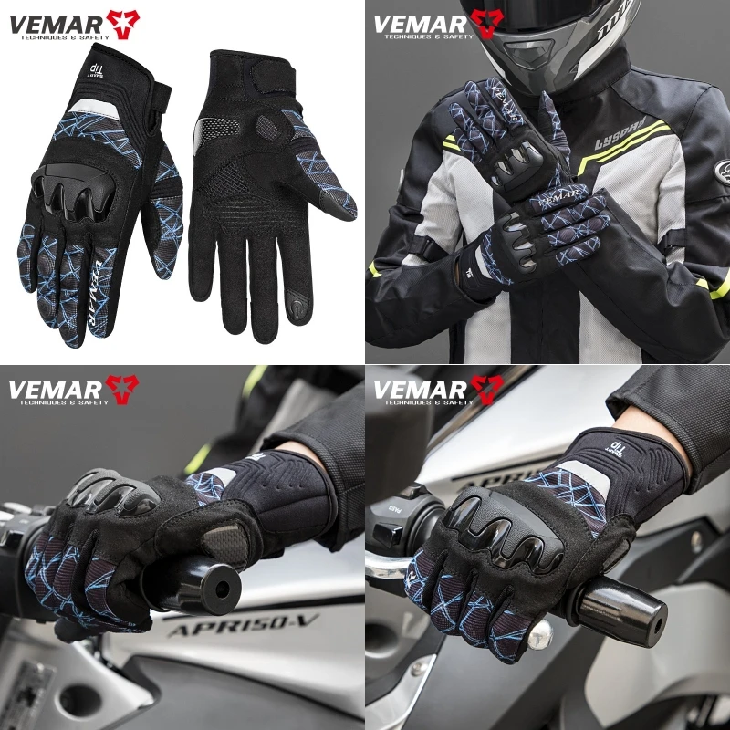 

VEMAR VE-201 Gloves Motorcycle Cycling Outdoor Sports Carbon Fiber Protector Breathable Gant Moto Mountain Bike Luvas Motocross